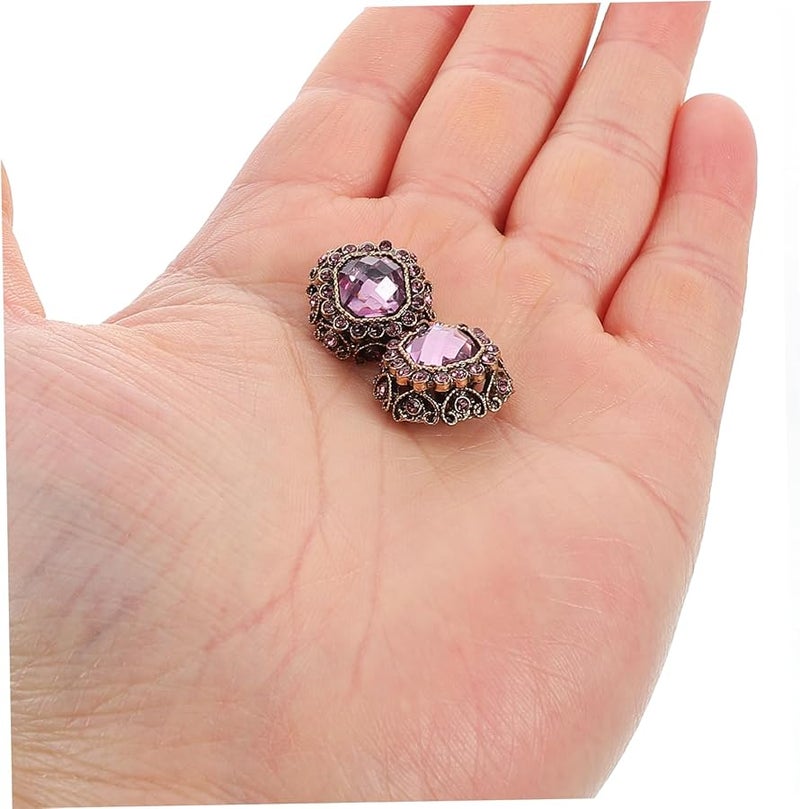 Safigle 10 قطعة أزرار معطف معدنية كبيرة مع أحجار الراين للخياطة زخارف الملابس الزخرفية - Image 3